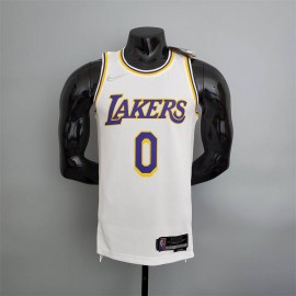 Camiseta Kyle Kuzma #0 Los Angeles Lakers Edición 75 Aniversario Blanco