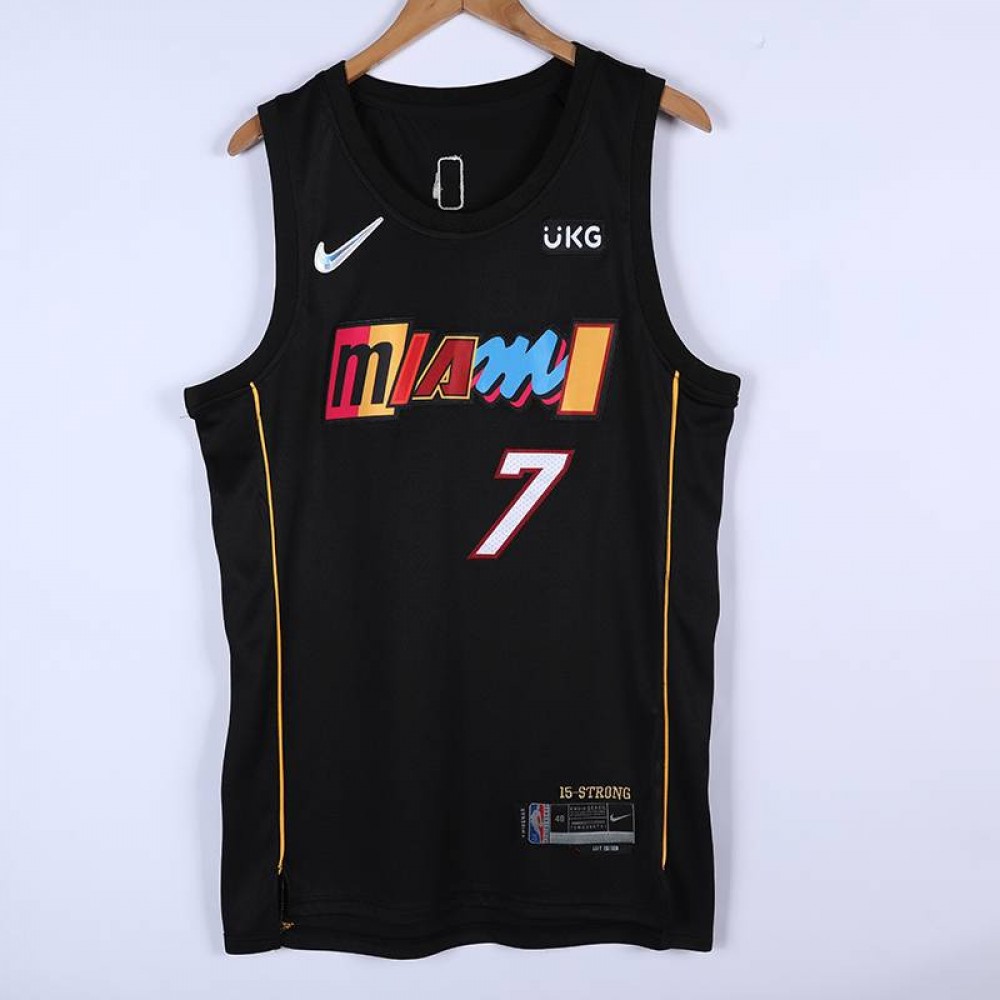 Camiseta Kyle Lowry #7 Miami Heat 2022 Edición 75 Aniversario City Edition Negro Camiseta Kyle Lowry #7 Miami Heat 2022 Edición 75 Aniversario City Edition Negro