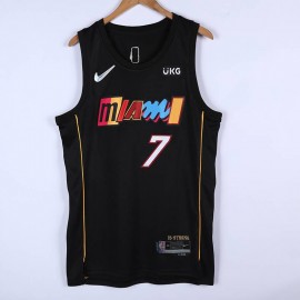 Camiseta Kyle Lowry #7 Miami Heat 2022 Edición 75 Aniversario City Edition Negro
