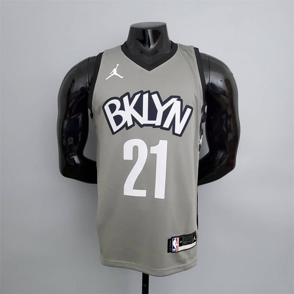 Camiseta LaMarcus Aldridge #21 Brooklyn Nets Flyers Gris Camiseta LaMarcus Aldridge #21 Brooklyn Nets Flyers Gris