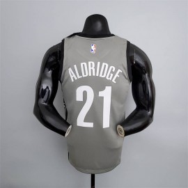 Camiseta LaMarcus Aldridge #21 Brooklyn Nets Flyers Gris Camiseta LaMarcus Aldridge #21 Brooklyn Nets Flyers Gris