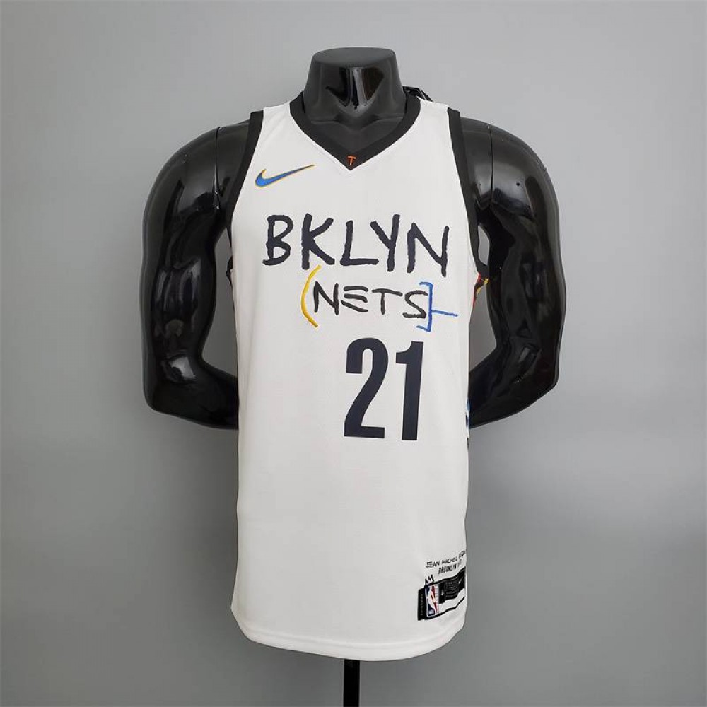 Camiseta LaMarcus Aldridge #21 Brooklyn Nets Grafiti Blanco Camiseta LaMarcus Aldridge #21 Brooklyn Nets Grafiti Blanco