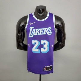 Camiseta LeBron James #23 Los Angeles Lakers 2022 City Edition Púrpura