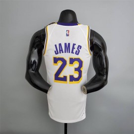Camiseta LeBron James #23 Los Angeles Lakers Edición 75 Aniversario Blanco Camiseta LeBron James #23 Los Angeles Lakers Edición 75 Aniversario Blanco