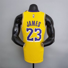 Camiseta LeBron James #23 Los Angeles Lakers Edición 75 Aniversario Icon Nuevo Amarillo Camiseta LeBron James #23 Los Angeles Lakers Edición 75 Aniversario Icon Nuevo Amarillo
