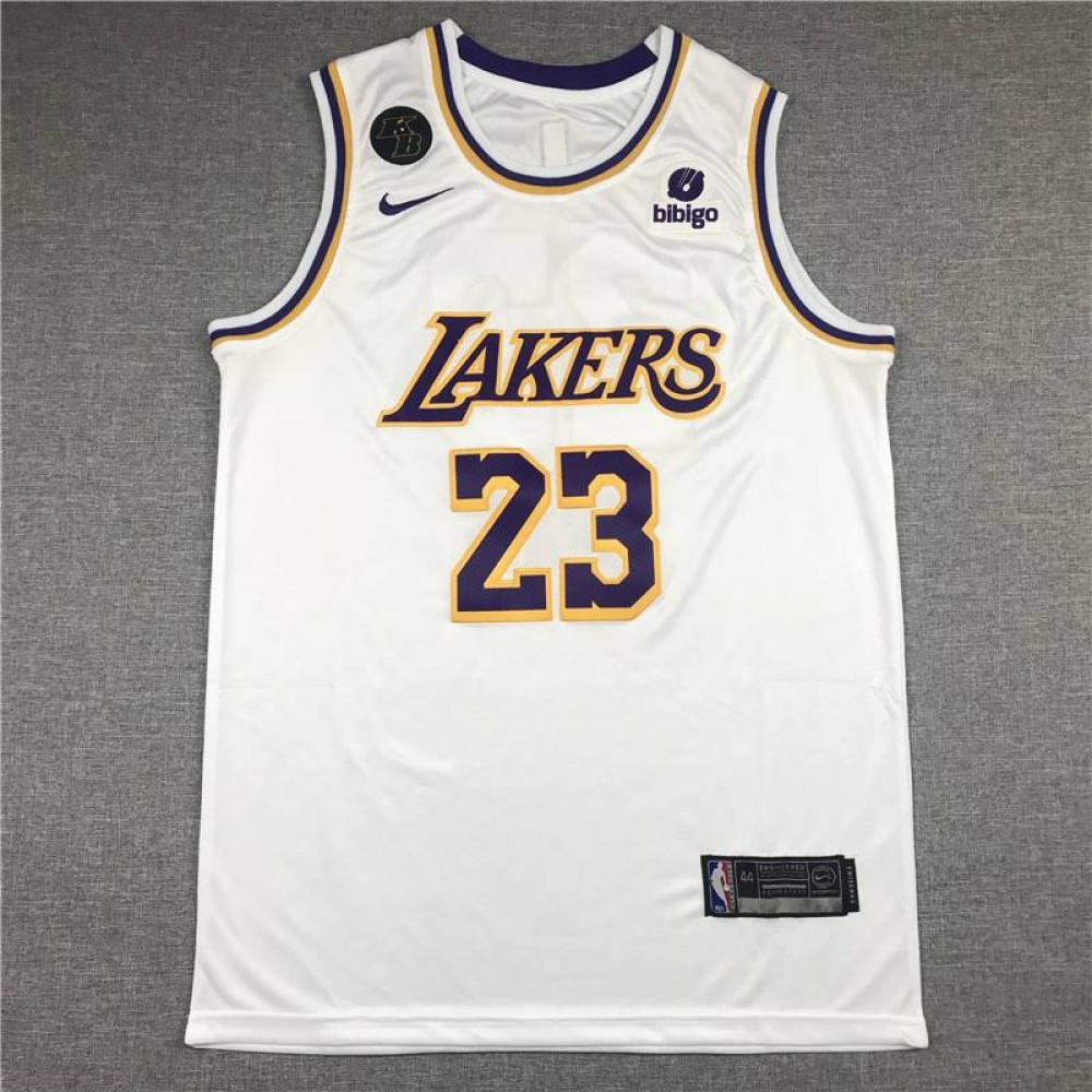 Camiseta LeBron James #23 Los Angeles Lakers Icon Nuevo Anuncio Cuello Redondo Blanco Camiseta LeBron James #23 Los Angeles Lakers Icon Nuevo Anuncio Cuello Redondo Blanco