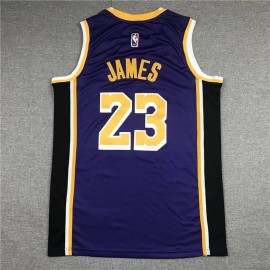 Camiseta LeBron James #23 Los Angeles Lakers Icon Nuevo Anuncio Cuello Redondo Púrpura Camiseta LeBron James #23 Los Angeles Lakers Icon Nuevo Anuncio Cuello Redondo Púrpura