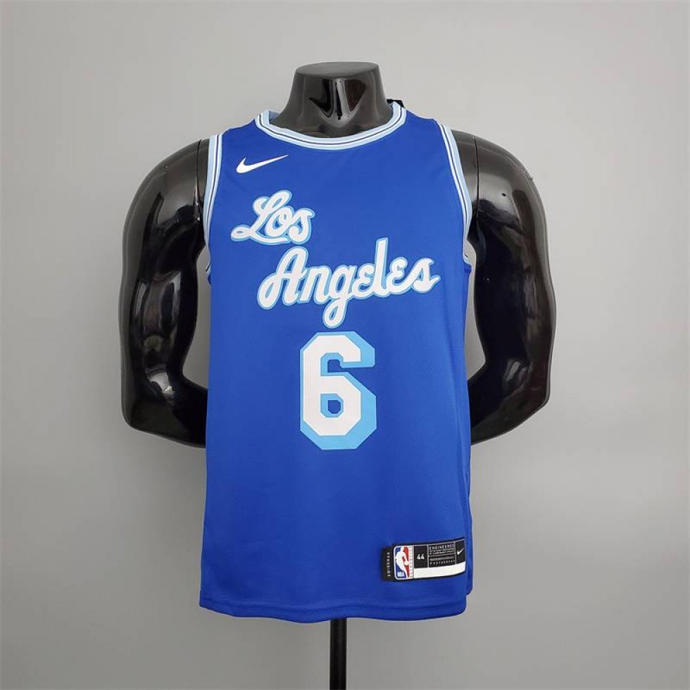 Camiseta LeBron James #6 Los Angeles Lakers 2021 Clásico Edition Azul Camiseta LeBron James #6 Los Angeles Lakers 2021 Clásico Edition Azul