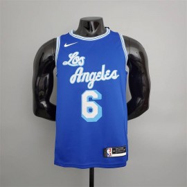 Camiseta LeBron James #6 Los Angeles Lakers 2021 Clásico Edition Azul