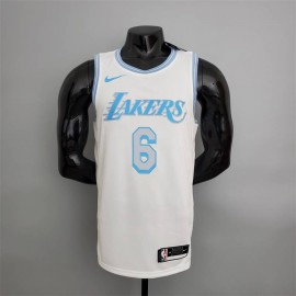 Camiseta LeBron James #6 Los Angeles Lakers 2021 Clásico Edition Blanco