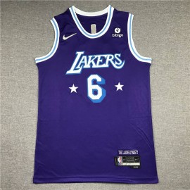 Camiseta LeBron James #6 Los Angeles Lakers 2022 City Edition Púrpura