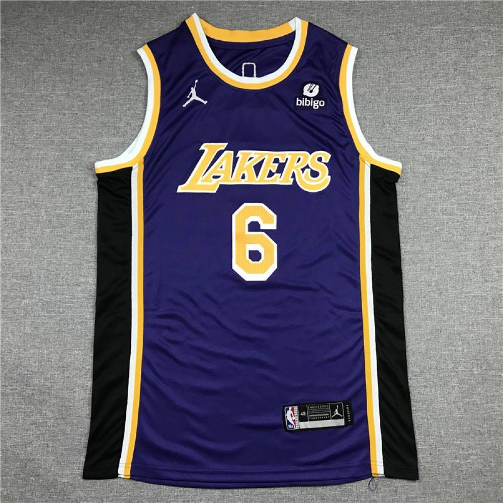 Camiseta LeBron James #6 Los Angeles Lakers Clásico Edition Cuello Redondo Púrpura Camiseta LeBron James #6 Los Angeles Lakers Clásico Edition Cuello Redondo Púrpura