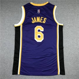 Camiseta LeBron James #6 Los Angeles Lakers Clásico Edition Cuello Redondo Púrpura Camiseta LeBron James #6 Los Angeles Lakers Clásico Edition Cuello Redondo Púrpura