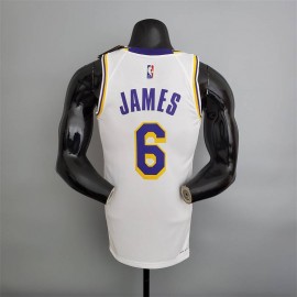 Camiseta LeBron James #6 Los Angeles Lakers Edición 75 Aniversario Blanco Camiseta LeBron James #6 Los Angeles Lakers Edición 75 Aniversario Blanco