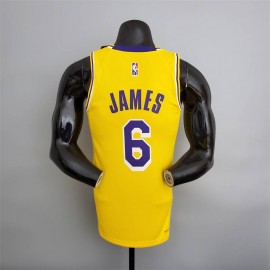Camiseta LeBron James #6 Los Angeles Lakers Edición 75 Aniversario Icon Nuevo Amarillo Camiseta LeBron James #6 Los Angeles Lakers Edición 75 Aniversario Icon Nuevo Amarillo