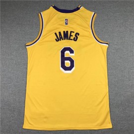 Camiseta LeBron James #6 Los Angeles Lakers Icon Nuevo Cuello Redondo Amarillo Camiseta LeBron James #6 Los Angeles Lakers Icon Nuevo Cuello Redondo Amarillo