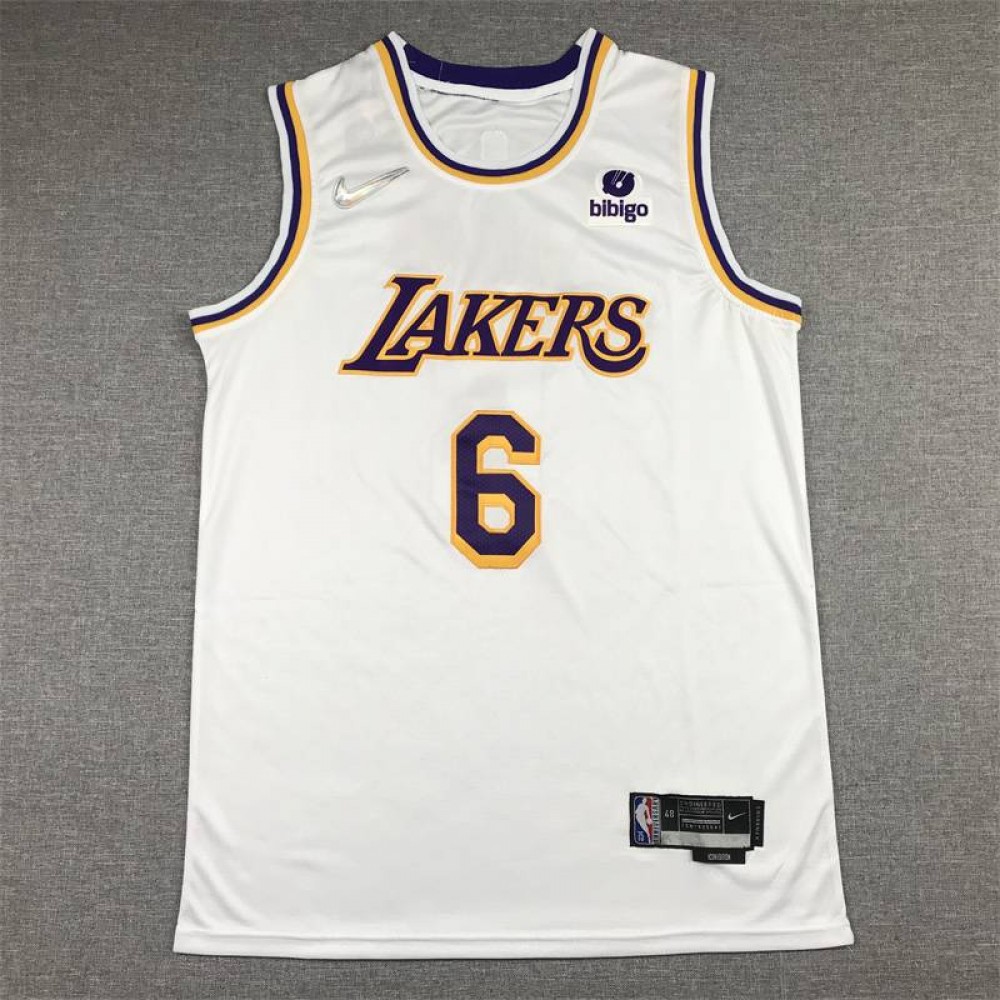 Camiseta LeBron James #6 Los Angeles Lakers Icon Nuevo Cuello Redondo Blanco Camiseta LeBron James #6 Los Angeles Lakers Icon Nuevo Cuello Redondo Blanco