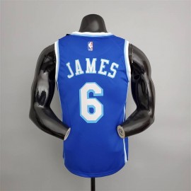 Camiseta LeBron James #6 Los Angeles Lakers Latin Night Cuello Alto Azul Camiseta LeBron James #6 Los Angeles Lakers Latin Night Cuello Alto Azul