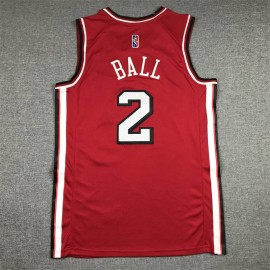 Camiseta Lonzo Ball #2 Chicago Bulls 2022 City Edition Rojo Camiseta Lonzo Ball #2 Chicago Bulls 2022 City Edition Rojo