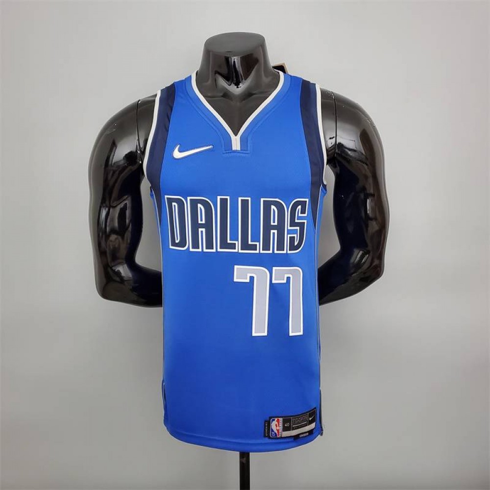 Camiseta Luka Dončić #77 Dallas Mavericks 75 Aniversario Azul