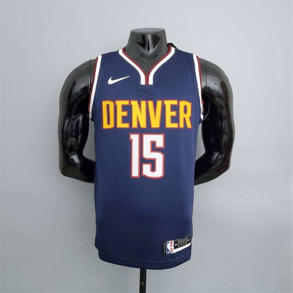 Camiseta Nikola Jokić #15 Denver Nuggets Azul Marino Camiseta Nikola Jokić #15 Denver Nuggets Azul Marino