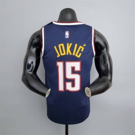 Camiseta Nikola Jokić #15 Denver Nuggets Azul Marino Camiseta Nikola Jokić #15 Denver Nuggets Azul Marino