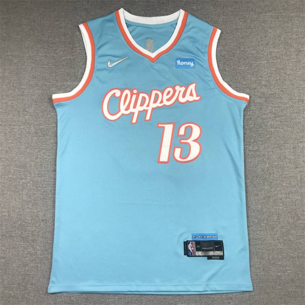 Camiseta Paul George #13 Los Angeles Clippers 2022 City Edition Azul Camiseta Paul George #13 Los Angeles Clippers 2022 City Edition Azul