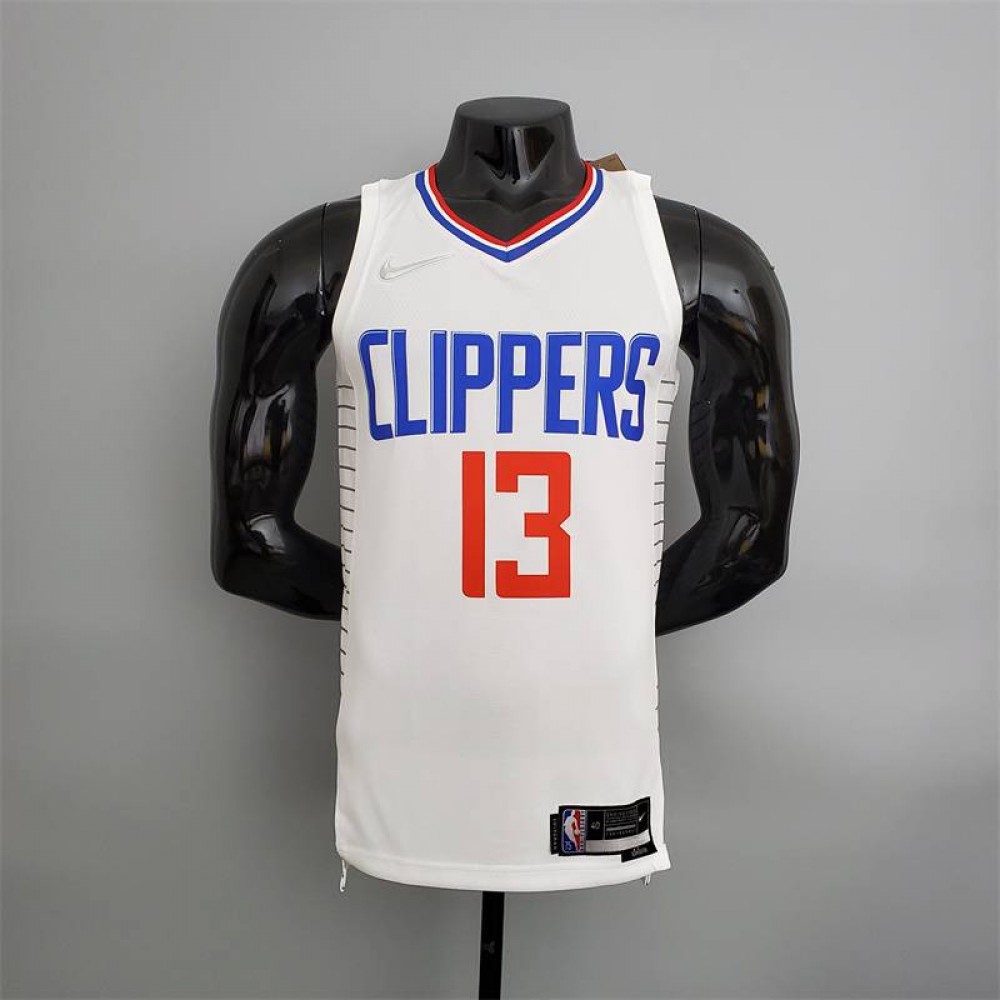 Camiseta Paul George #13 Los Angeles Clippers Edición 75 Aniversario Blanco Camiseta Paul George #13 Los Angeles Clippers Edición 75 Aniversario Blanco