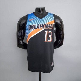 Camiseta Paul George #13 Oklahoma City Thunder City Edition Negro