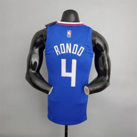 Camiseta Rajon Rondo #4 Los Angeles Clippers Edición 75 Aniversario Azul Camiseta Rajon Rondo #4 Los Angeles Clippers Edición 75 Aniversario Azul