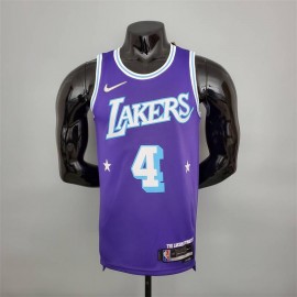 Camiseta Rajon Rondo #4 Los Angeles Lakers 2022 City Edition Púrpura