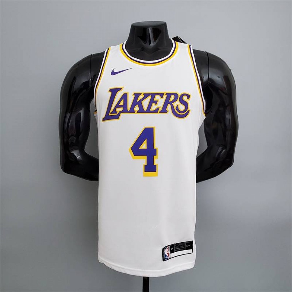 Camiseta Rajon Rondo #4 Los Angeles Lakers Cuello Redondo Blanco Camiseta Rajon Rondo #4 Los Angeles Lakers Cuello Redondo Blanco