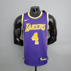 Camiseta Rajon Rondo #4 Los Angeles Lakers Cuello Redondo Púrpura