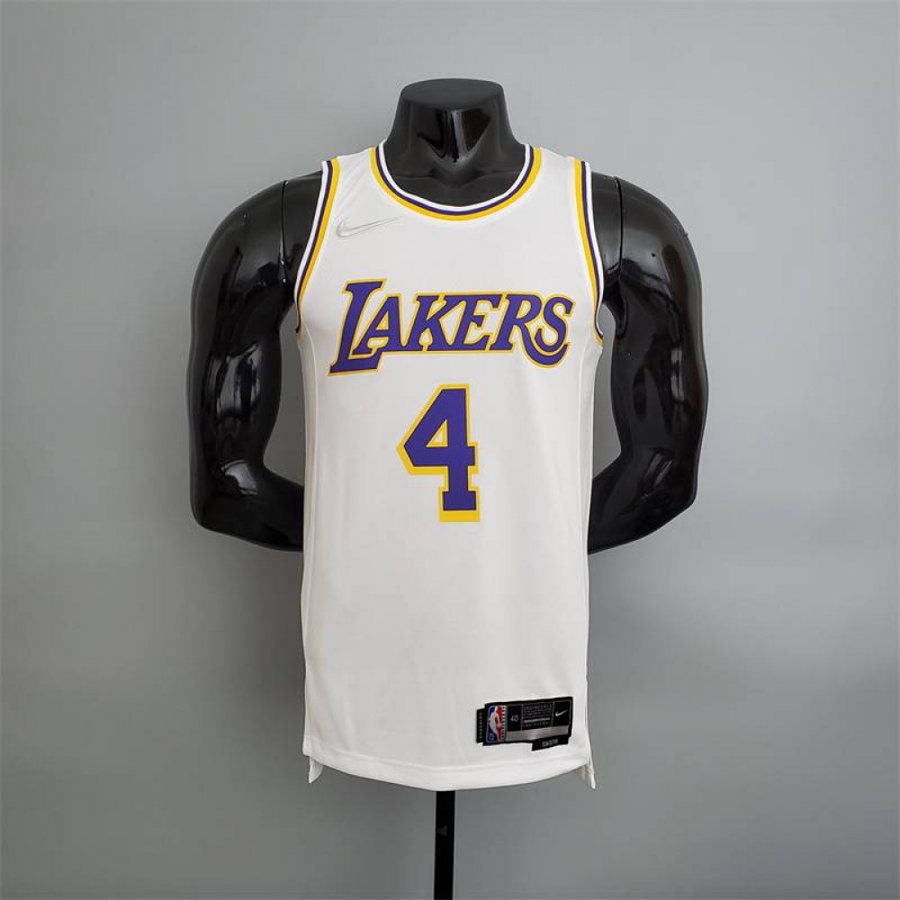 Camiseta Rajon Rondo #4 Los Angeles Lakers Edición 75 Aniversario Blanco Camiseta Rajon Rondo #4 Los Angeles Lakers Edición 75 Aniversario Blanco