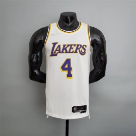 Camiseta Rajon Rondo #4 Los Angeles Lakers Edición 75 Aniversario Blanco