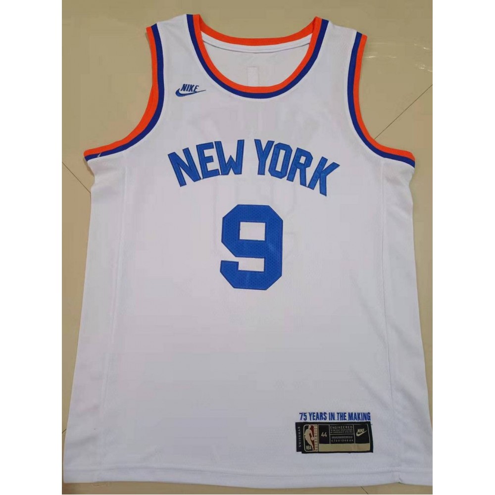 Camiseta RJ Barrett #9 New York Knicks Edición 75 Aniversario Blanco Camiseta RJ Barrett #9 New York Knicks Edición 75 Aniversario Blanco