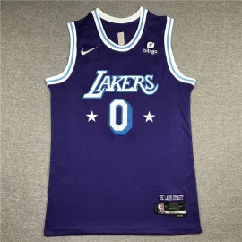 Camiseta Russell Westbrook #0 Los Angeles Lakers 2022 City Edition Púrpura