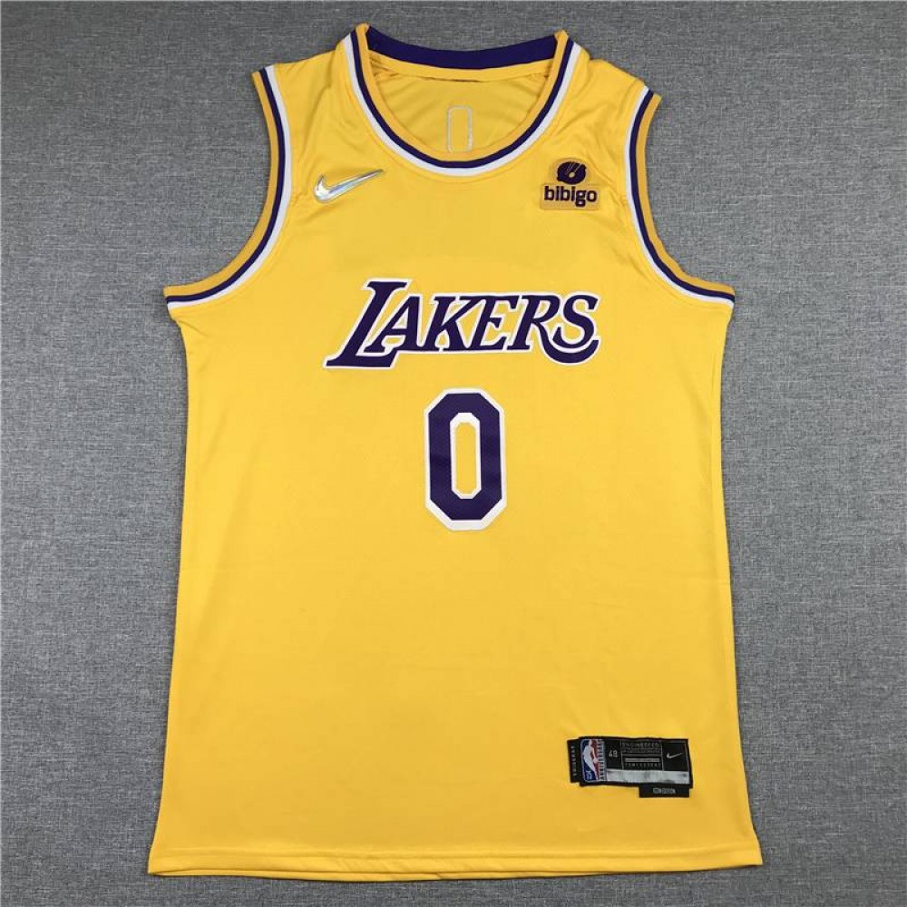 Camiseta Russell Westbrook #0 Los Angeles Lakers Icon Nuevo Cuello Redondo Amarillo Camiseta Russell Westbrook #0 Los Angeles Lakers Icon Nuevo Cuello Redondo Amarillo