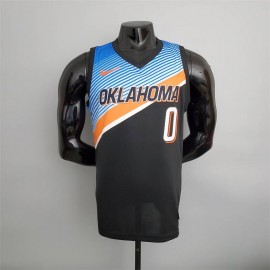 Camiseta Russell Westbrook #0 Oklahoma City Thunder City Edition Negro