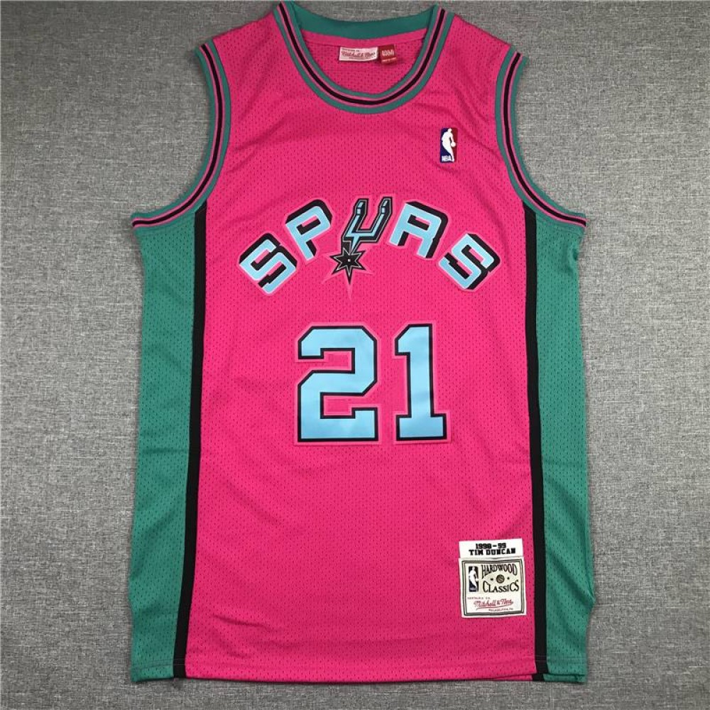  Camiseta Tim Duncan #21 San Antonio Spurs Clásico Edition Rosa