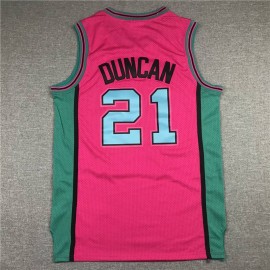  Camiseta Tim Duncan #21 San Antonio Spurs Clásico Edition Rosa