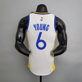 Camiseta Trae Young #6 Golden State Warriors Edición 75 Aniversario Blanco Camiseta Trae Young #6 Golden State Warriors Edición 75 Aniversario Blanco
