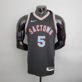 Camiseta De'Aaron Fox #5 Sacramento Kings City Edition Negro
