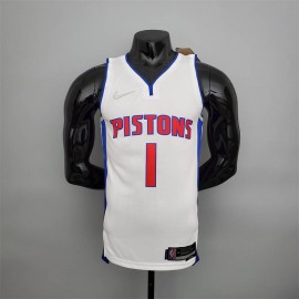 Camiseta Allen Iverson #1 Detroit Pistons Edición 75 Aniversario Blanco