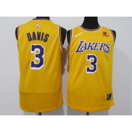 Camiseta Anthony Davis #3 Los Angeles Lakers Edición 75 Aniversario Amarillo