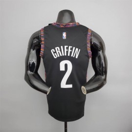 Camiseta Blake Griffin #2 Brooklyn Nets City Edition Negro Camiseta Blake Griffin #2 Brooklyn Nets City Edition Negro