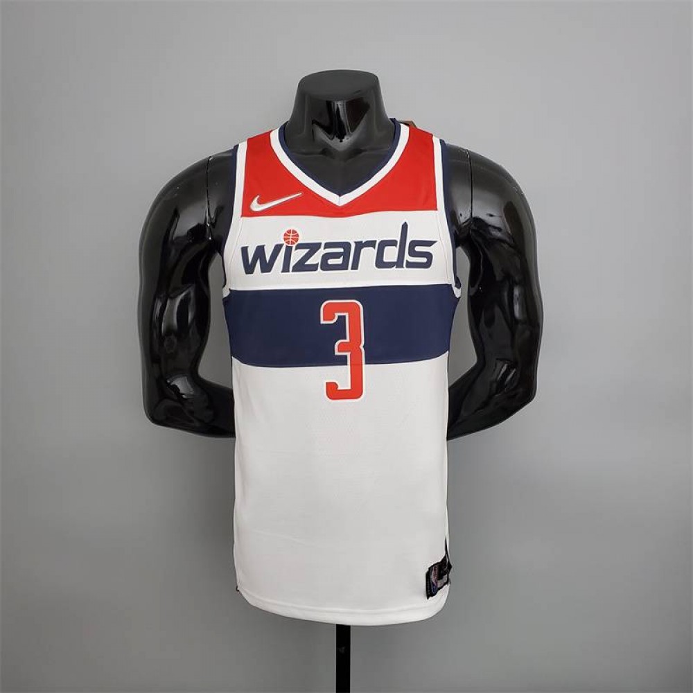Camiseta Bradley Beal #3 Washington Wizards Edición 75 Aniversario Negro/Rojo/Blanco