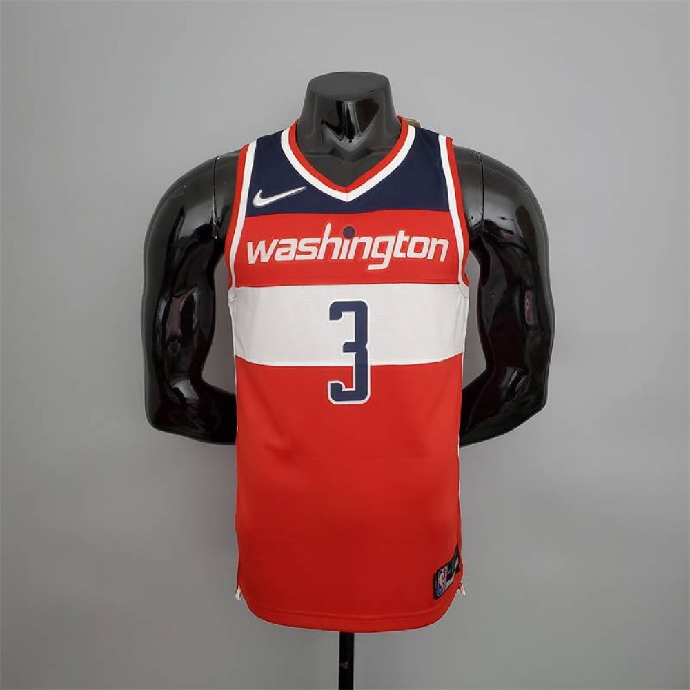 Camiseta Bradley Beal #3 Washington Wizards Edición 75 Aniversario Rojo/Blanco/Azul