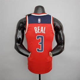 Camiseta Bradley Beal #3 Washington Wizards Edición 75 Aniversario Rojo/Blanco/Azul
