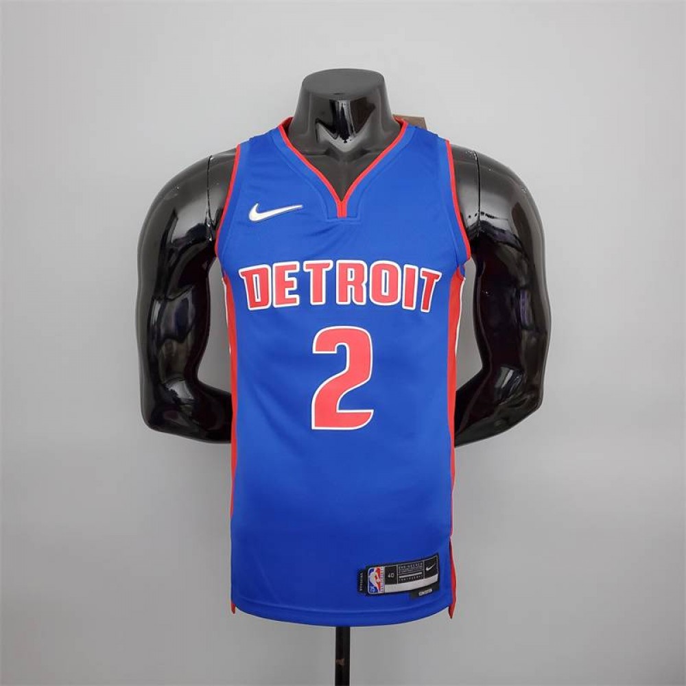 Camiseta Cade Cunningham #2 Detroit Pistons Edición 75 Aniversario Azul
